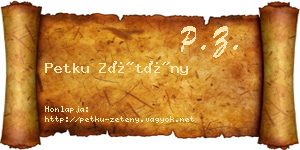 Petku Zétény névjegykártya